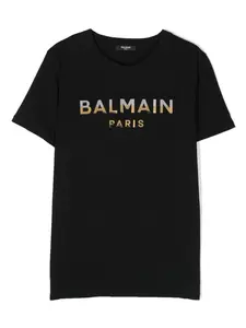 Футболка с логотипом Balmain Kids, черный