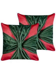 Beliani Комплект из 2 декоративных подушек «Зефир» в красно-зеленом цвете