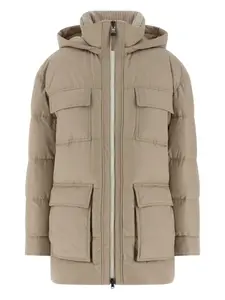 Стеганое утепленное пальто Brunello Cucinelli, нейтральный