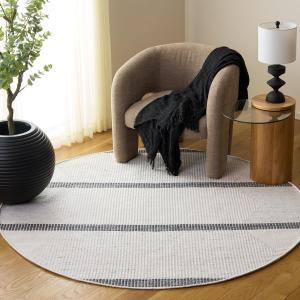 Ковер SAFAVIEH, 183 x 183 см, Kilim Collection, Dark Grey & Ivory, Handmade, идеален для гостиной, спальни, столовой (KLM440G)