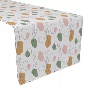 Настольная дорожка, 100 % полиэстер, 12x72 дюйма, с рисунком листьев и точек.