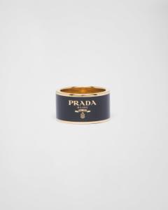 Металлическое кольцо Prada, черный/золотой