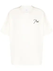 Футболка с вышитым логотипом Rhude, кремово-белый