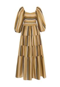 Платье макси V-NECK STRIPED adL, оливковый