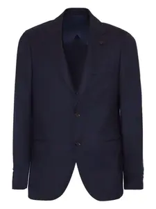 Однобортный блейзер с брошью Lardini, синий