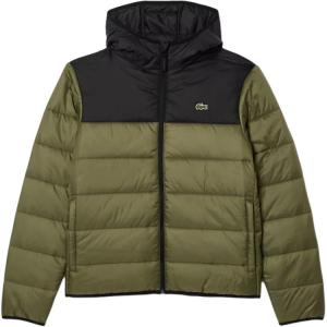 Стеганая стеганая куртка Lacoste, хаки зеленый