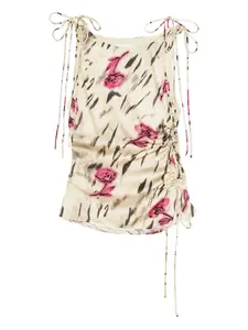 Блузка с цветочным принтом GANNI, нейтральный