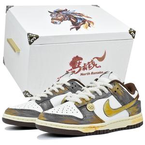 Nike Женские кроссовки Dunk Abrasion Resistant Slip Resistant Low top серые белые желтые