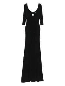 Платье макси с рукавами три четверти и блестками Nissa, черный