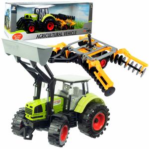 Большой трактор с прицепом, трактор с фронтальным погрузчиком, ПРИВОД, подвижные элементы Qulki