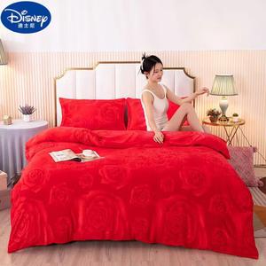 Disney Пододеяльник 180х220 см, зимний, вельвет, фланель, красная роза