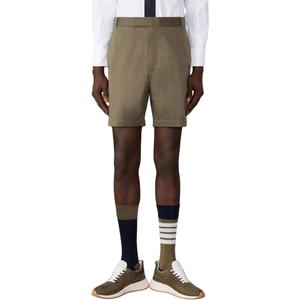 Прямые шорты из хлопкового твила THOM BROWNE, темно-зеленый