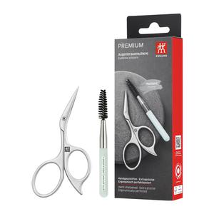 ZWILLING Набор для бровей и ресниц с несколькими насадками, нержавеющая сталь, ножницы, silver, комплект из двух предметов