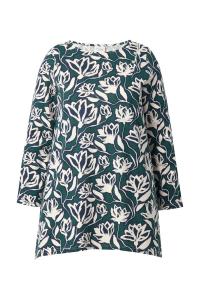 Рубашка Ulla Popken, Dark Green/Natural White