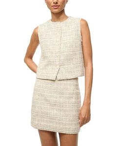 Жилет из твида «Вероника» STAUD, слоновая кость/кремовый