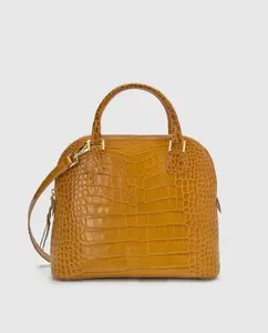 Многопозиционная сумка из кожи Camel с гравировкой кокосового ореха Leandra, коричневый