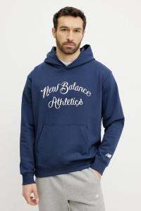 Хлопковая толстовка New Balance, темно-синий