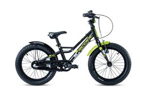 Детский велосипед S'cool faXe 16 3-Gang - 16 дюймов - Diamant - 2023, цвет Schwarz|Black/Lime