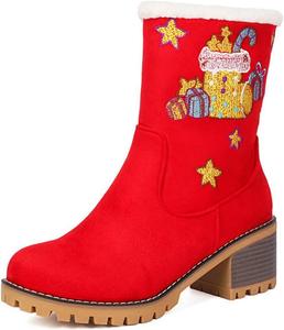 Милые пушистые рождественские ботинки Aikelylmon, 75 Red