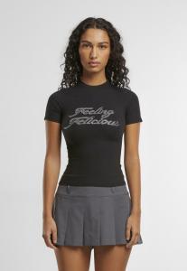 Футболка с принтом FEELING FELICIOUS, черный