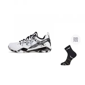 Li-Ning Cushioning Slip Resistant Abrasion Resistant Low top Badminton Shoes Unisex белый черный