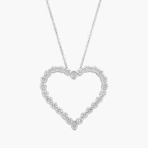 Подвеска в виде плавающего бриллиантового сердца из 14-каратного белого золота (2 карата) Blue Nile