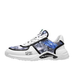 Дышащие низкие повседневные туфли для мужчин Kolumb, White Blue