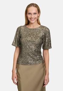 Блуза Vera Mont PAILLETTEN MIT FLÜGELÄRMELN, Turf/Brown