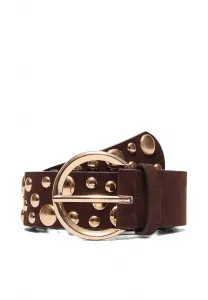 Ремень с множеством нерегулярных шипов Stradivarius, Dark Brown