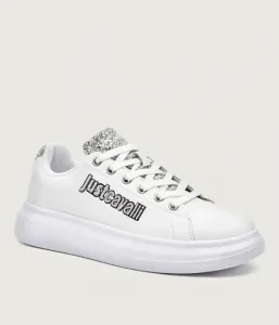 Кожаные кроссовки FONDO URSA DIS. 1 Just Cavalli, белый