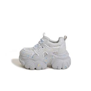 Milan love song Женские массивные низкие кеды с амортизацией, противоскользящей и износостойкой подошвой серебристого цвета, цвет Silver