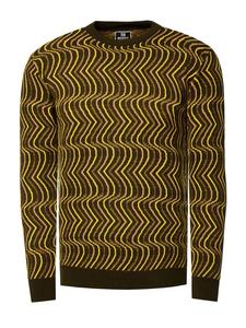 Тонкий вязаный свитер с круглым вырезом в стиле 80-х годов цвета хаки Rusty Neal