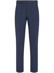 Узкие брюки с завышенной талией Zegna, синий