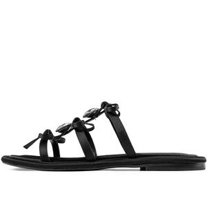 CICIFOR Женские черные сандалии-слайдеры с резиновой подошвой и стразами