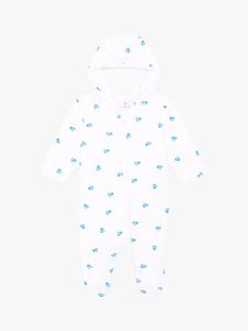 Детский комбинезон с капюшоном и принтом в виде сердечек из хлопковой смеси Rosa & Blue, White