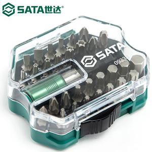 SATA 09333 Набор отверток, набор отверток, набор ветровых бит, набор головок отверток, набор инструментов для ремонта авторемонтных машин, набор из 31 предмета, 1/4 дюйма без ручки
