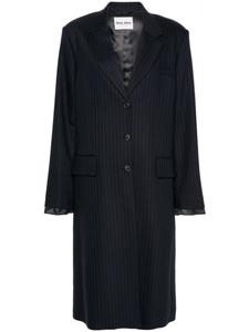 Miu Miu однобортное пальто в тонкую полоску, синий