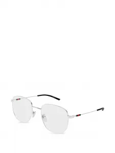 Геометрические очки в полоску Gucci, серебряный