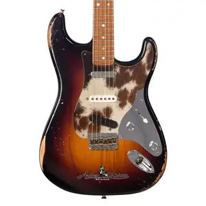 Fender Custom Shop MVP Nashville Stratocaster Hardtail Relic - Широкий выцветший двухцветный сунберст с настоящей кожаной накладкой - Мастербилт Кайл МакМиллин - Выбор дилера Master Vintage Player Series Электрогитара - НОВАЯ