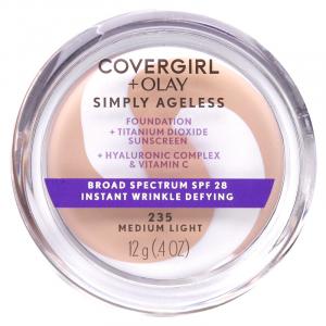 Covergirl, Olay Simply Ageless, тональная основа, SPF 28, средний светлый 235, 12 г (0,4 унции)
