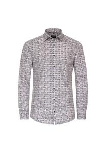 Рубашка с деловым принтом современный крой Venti, коричневый