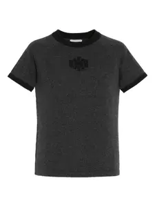 Футболка из вышитого кашемира Barrie, черный