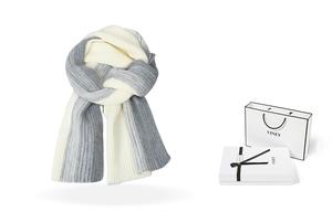 Вязаный шарф унисекс VINEY, черно-серый