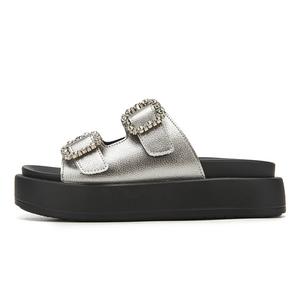 JOSINY ПВХ виниловые шлепанцы женские серебристые, цвет Silver