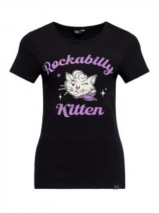 Футболка Queen Kerosene Rockabilly Kitten черного цвета Queen Kerosin