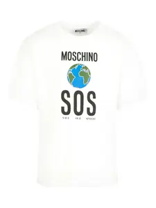 Футболка с принтом Moschino Kids, белый