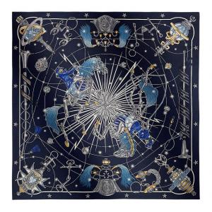 HERMES Женский кашемировый шаль морской синий, Marine Blue