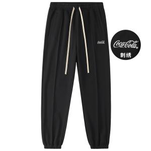 Трикотажные спортивные штаны унисекс Coca-Cola, Черный (на флисовой подкладке)