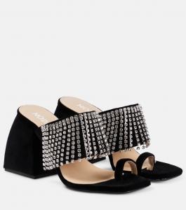 Черные бархатные высокие сандалии Bulla Preston Nodaleto, черный