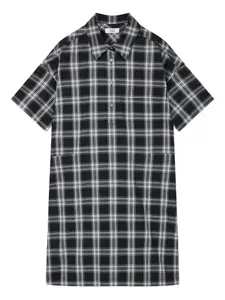 Платье из сирсакера в клетку Studio Tomboy, черный